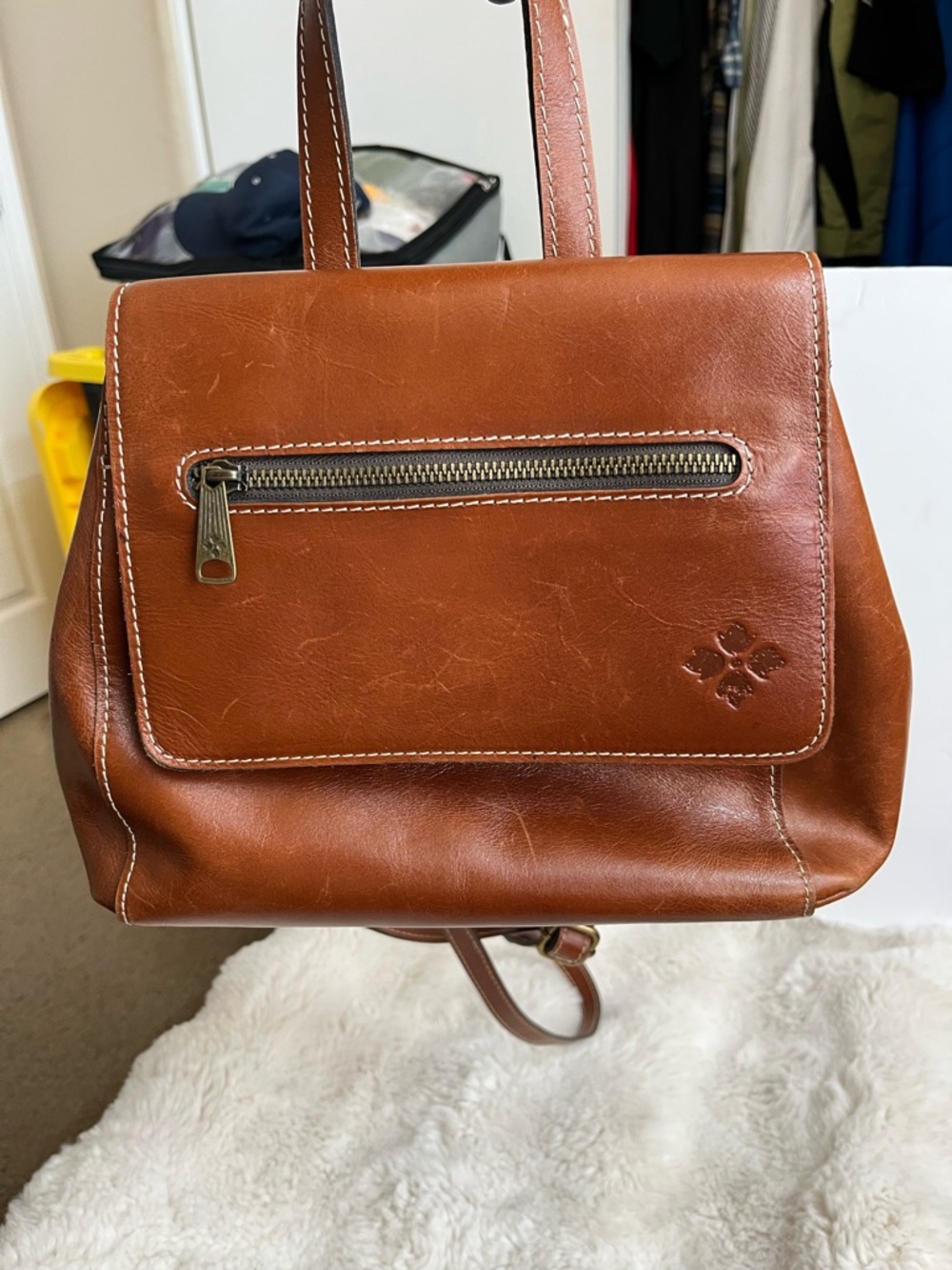 Patricia Nash Brown Leather Convertible Backpack - Picture 7 of 16